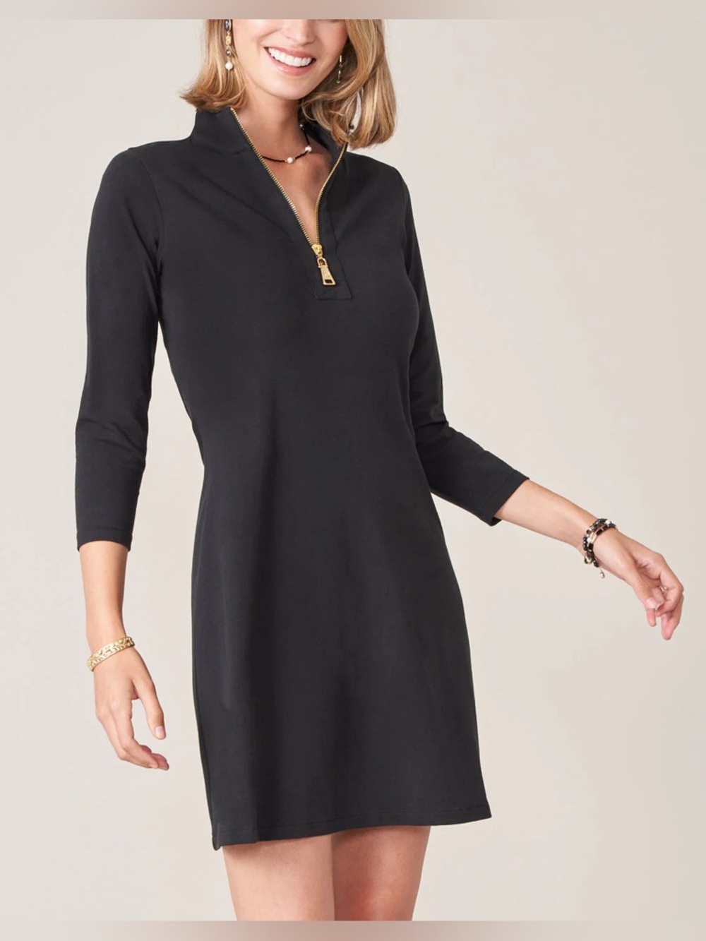 Spartina 449 Nora Half-Zip Dress in Black, S